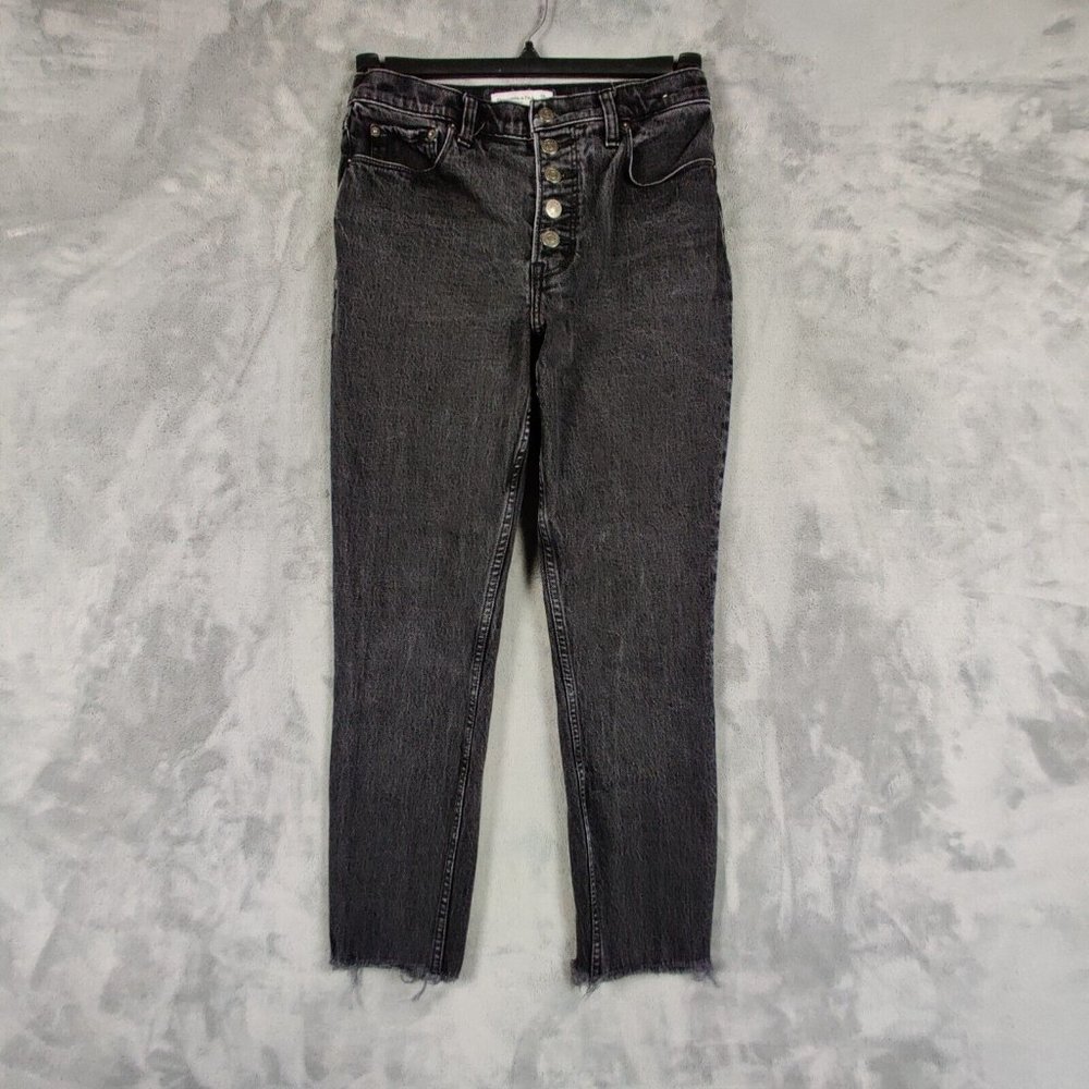 Abercrombie & Fitch Jeans Women 28 Gray Skinny High Rise Denim Button Fly 28x26